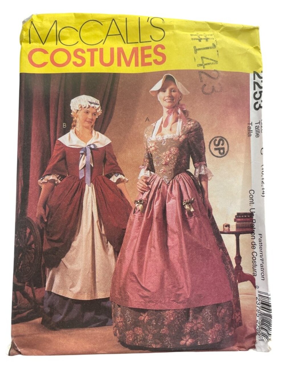 Vintage 90s McCalls 2253 Revolutionary Costumes Pattern Sizes 10-12-14 UNCUT